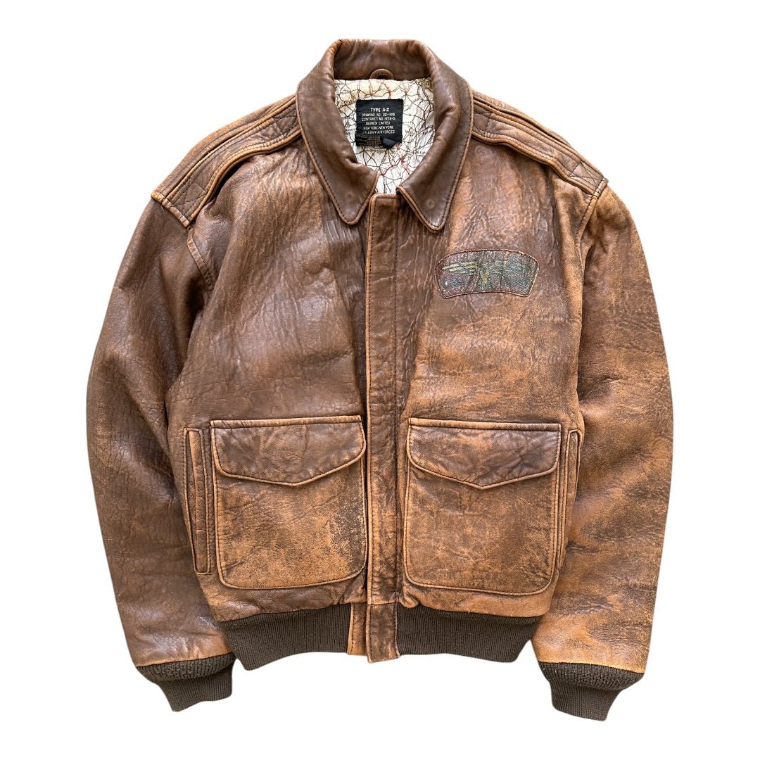 Avirex Vintage A-2 Leather Flight Jacket Brown | M – vintageconcierge