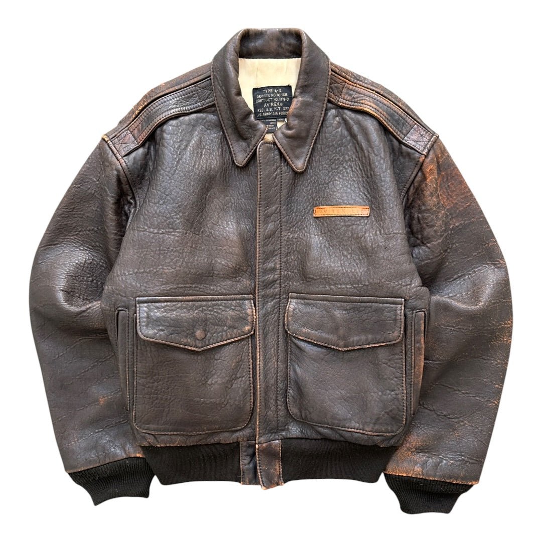 Avirex Vintage A-2 Leather Flight Jacket Brown | M – vintageconcierge