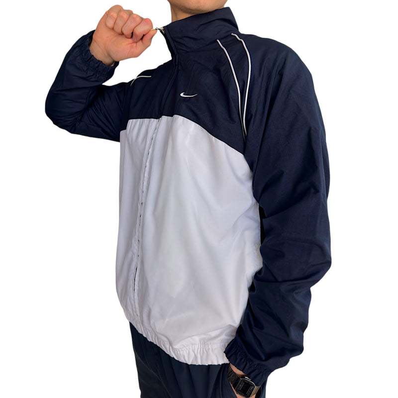 Nike Vintage Y2K Trackjacke Navy Weiß