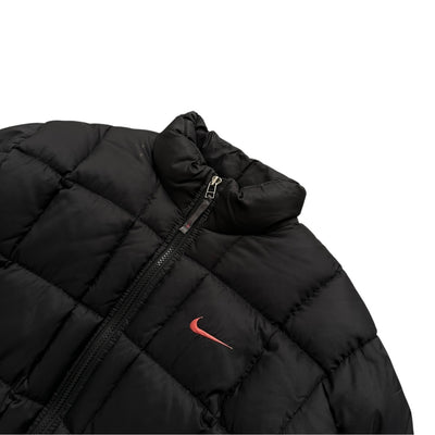 Nike Vintage Y2K Puffer Daunenjacke Schwarz Pink
