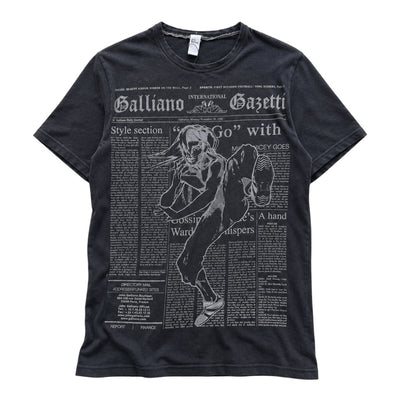 Vintage John Galliano Newspaper Print T-Shirt | XS