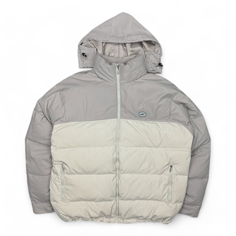 Nike Vintage Y2K Puffer Daunenjacke Beige
