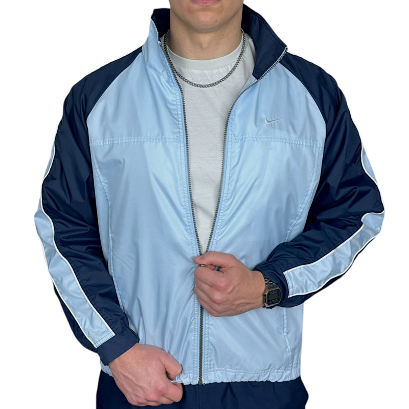 Nike Vintage Y2K Trackjacke BabyBlau Navy