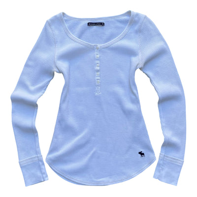 Vintage Abercrombie & Fitch Waffle Knit Henley Top | Womens M