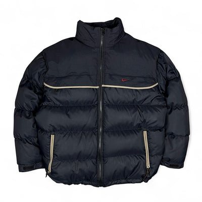 Nike Vintage Y2K Rare Down Pufferjacke Schwarz