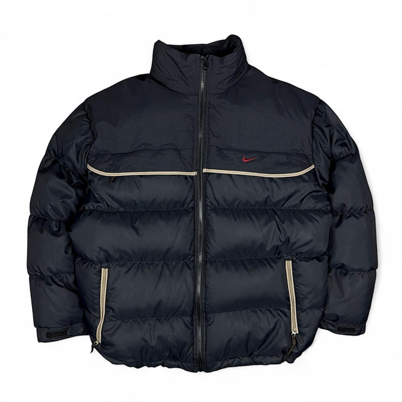 Nike Vintage Y2K Rare Down Pufferjacke Schwarz