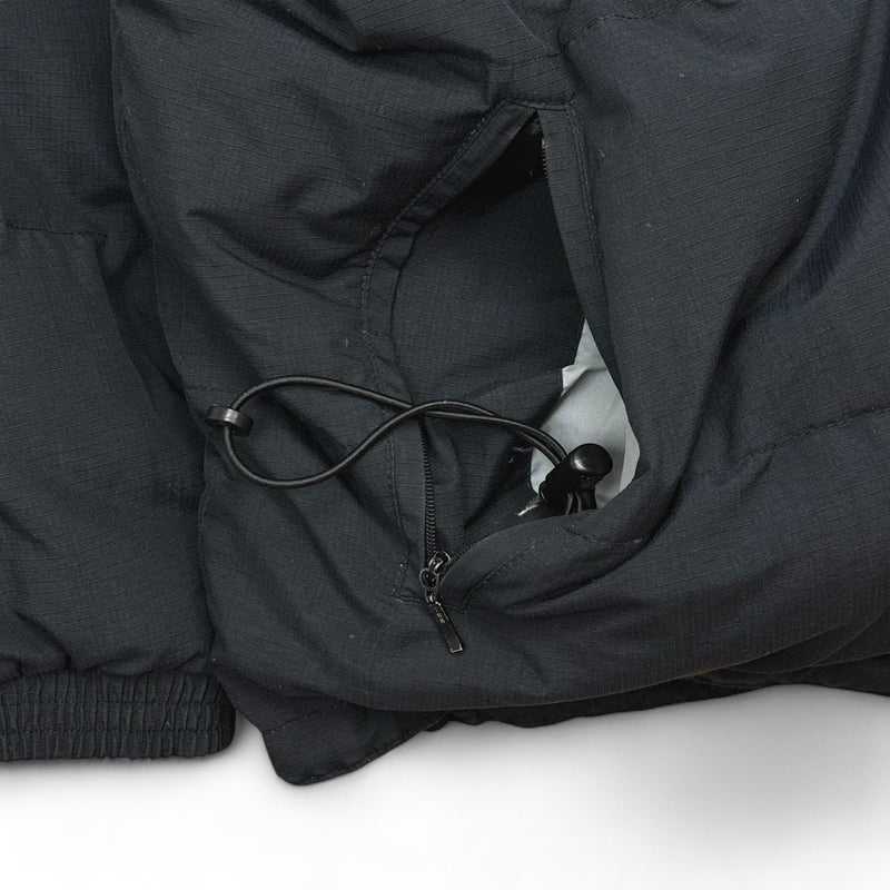 Nike Vintage 90s Rare Down Spellout Pufferjacke Schwarz