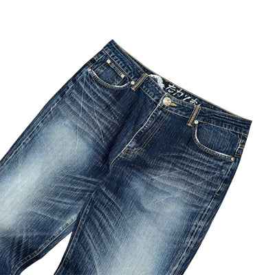 Big Train Japanese Tiger Flames Baggy Jeans