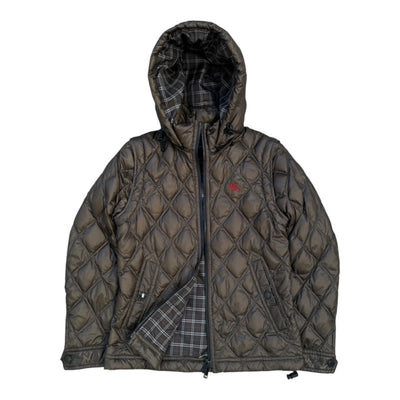 Vintage Burberry Black Label 3-in-1 Jacke in Schwarz, mit Reißverschluss und Kapuze, für Damen, Größe M