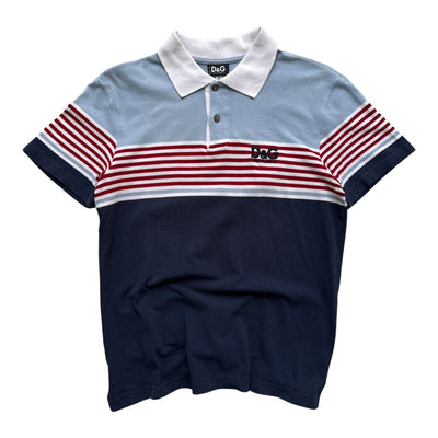 Vintage D&G Dolce & Gabbana Striped Polo Shirt | M