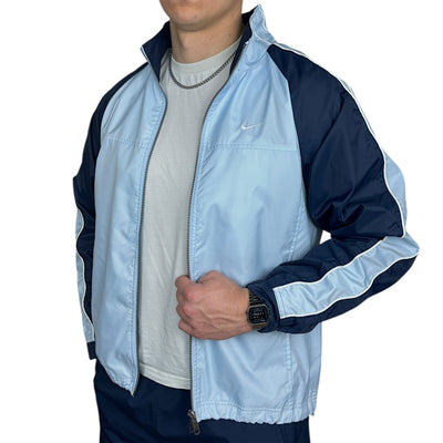 Nike Vintage Y2K Trackjacke BabyBlau Navy