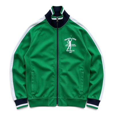 Ralph Lauren Polo Ralph Lauren Lawn Tennis Forest Hills Track Jacke in M mit sportlichem Design und Logo-Details, graue Farbtöne