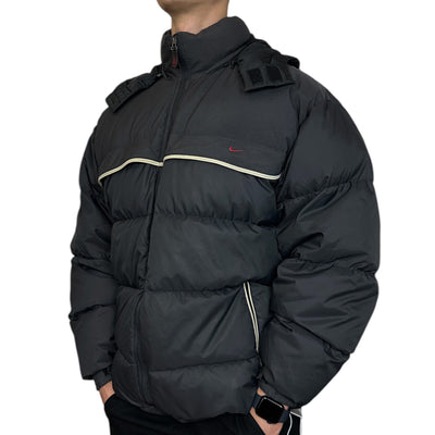 Nike Vintage Y2K Rare Down Pufferjacke Schwarz