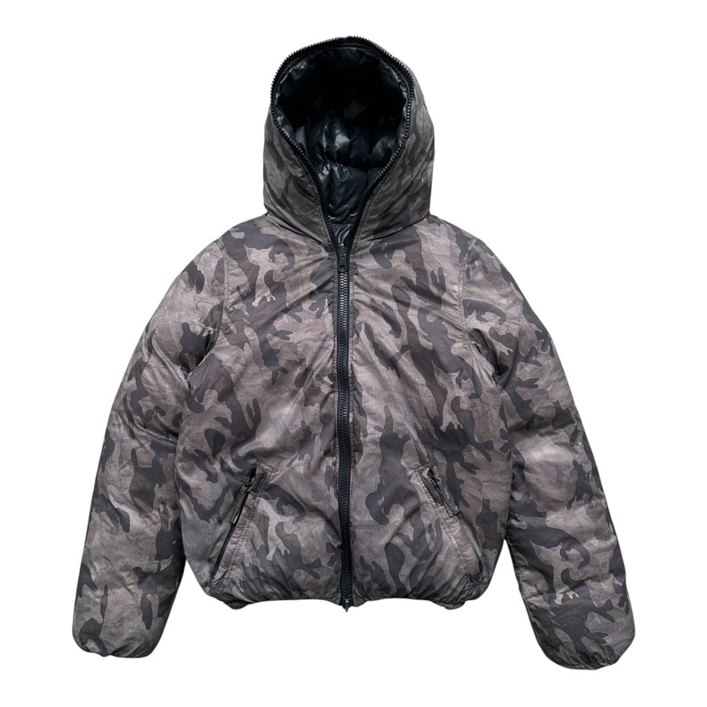 Reversible Daunenjacke von DUVETICA in Schwarz und Camouflage, Damen, mit warmen, gepufftem Design