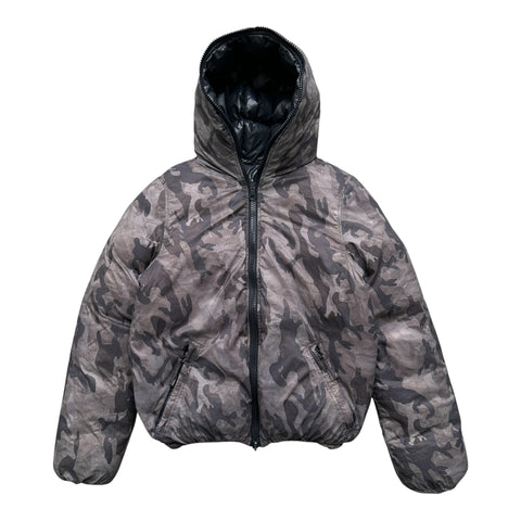 Reversible Daunenjacke von DUVETICA in Schwarz und Camouflage, Damen, mit warmen, gepufftem Design