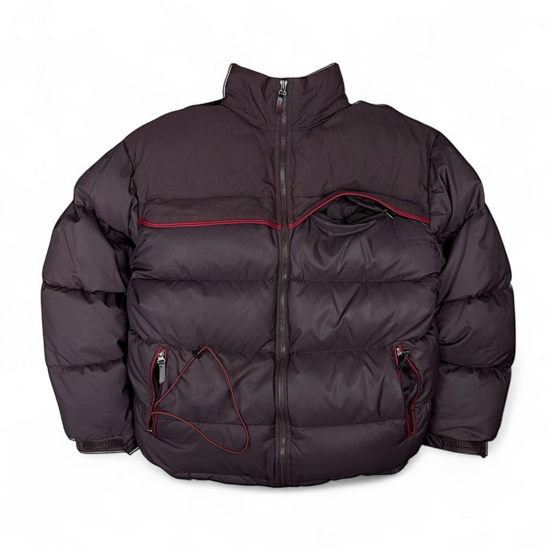 Nike Vintage Y2K Puffer Daunenjacke Rotwein