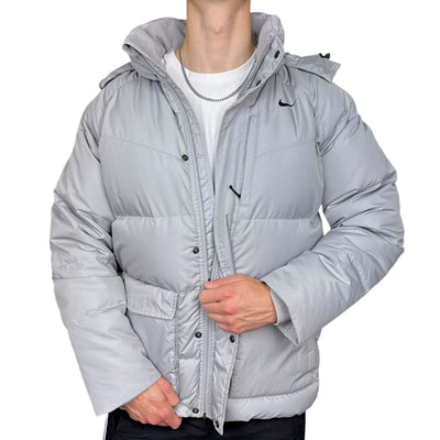Nike Vintage Y2K Down Pufferjacke Grau