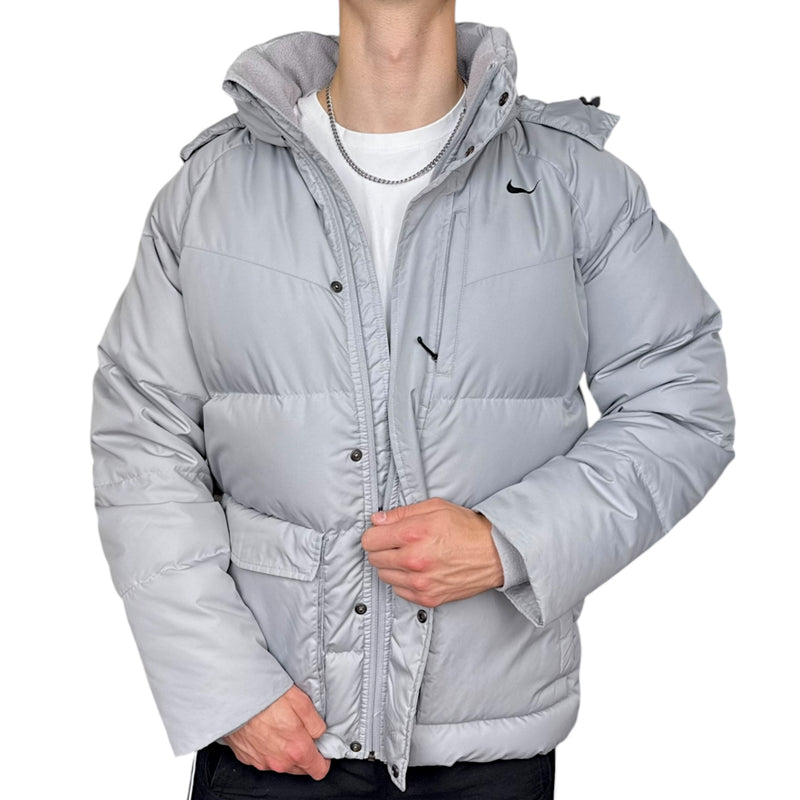Nike Vintage Y2K Down Pufferjacke Grau