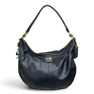 Coach Madison Mixed Leather Large Shoulder Bag / Hobo | Schwarz