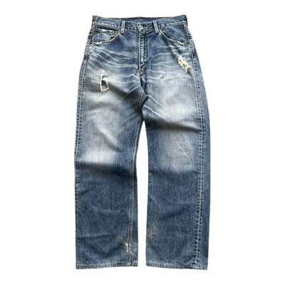 Vintage Levi's 503 Straight Jeans, distressed, mit geradem Schnitt in W31, sichtbare Details und abgenutzte Stellen
