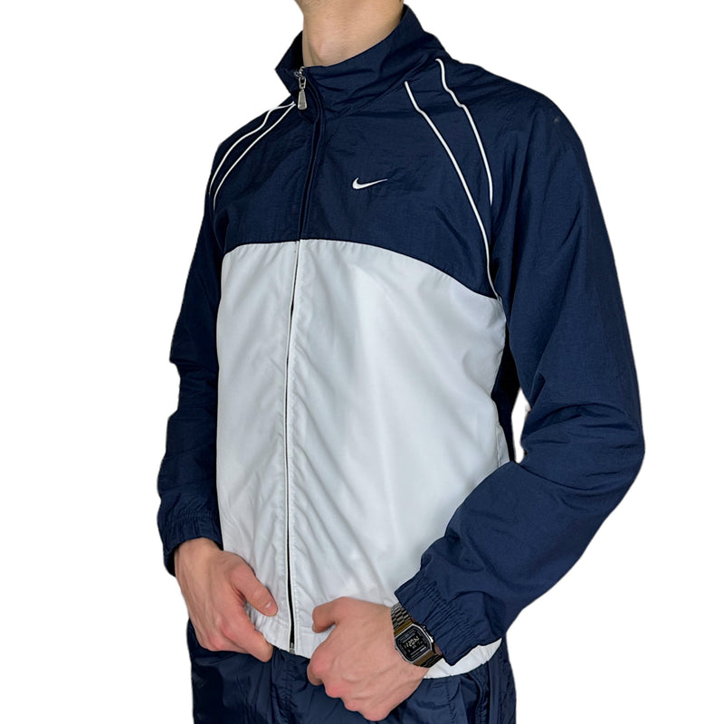 Nike Vintage Y2K Trackjacke Navy Weiß