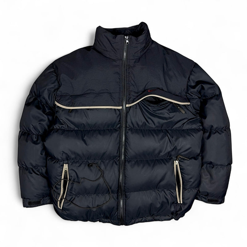 Nike Vintage Y2K Rare Down Pufferjacke Schwarz