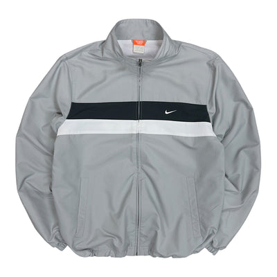 Nike Vintage Y2K Trackjacke Grau Schwarz Weiß