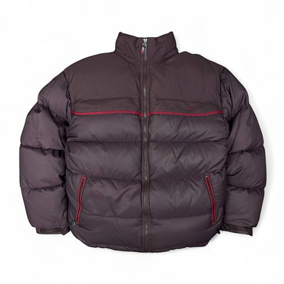 Nike Vintage Y2K Puffer Daunenjacke Rotwein