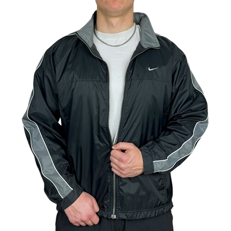 Nike Vintage Y2K Trackjacke Schwarz Grau