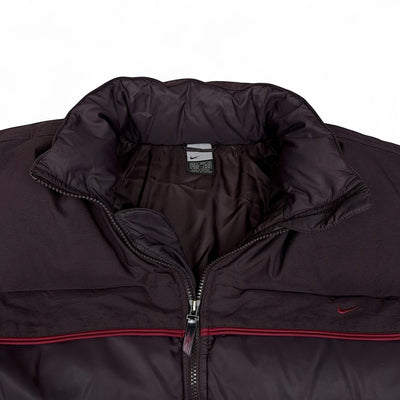 Nike Vintage Y2K Puffer Daunenjacke Rotwein