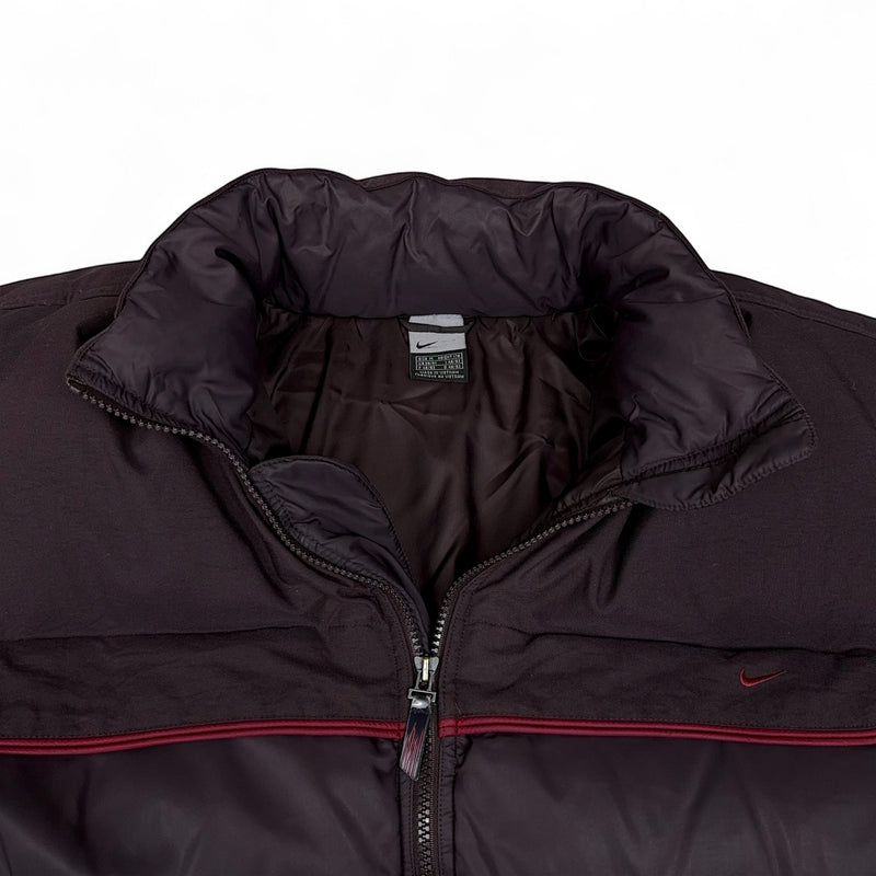 Nike Vintage Y2K Puffer Daunenjacke Rotwein