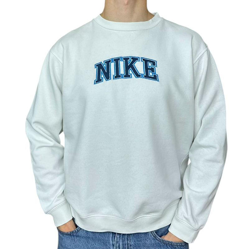 Nike Vintage Y2K Spellout Sweater Weiß Navy