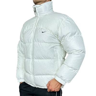 Nike Vintage Y2K Puffer Daunenjacke Weiß
