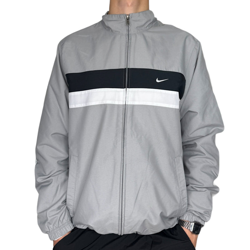 Nike Vintage Y2K Trackjacke Grau Schwarz Weiß