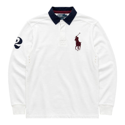 Polo Ralph Lauren Longsleeve Rugby Shirt – Weiß/Navy | M