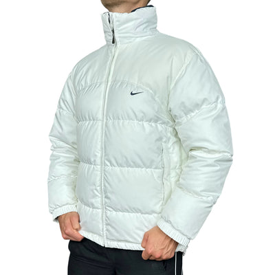 Nike Vintage Y2K Puffer Daunenjacke Weiß