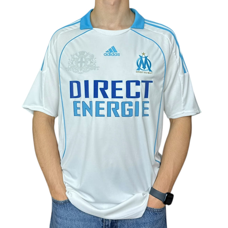 Adidas Olympique Marseille 2008-09 Home Trikot Weiß Blau
