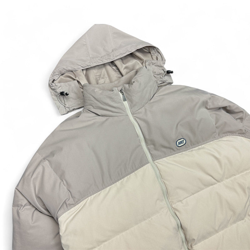Nike Vintage Y2K Puffer Daunenjacke Beige