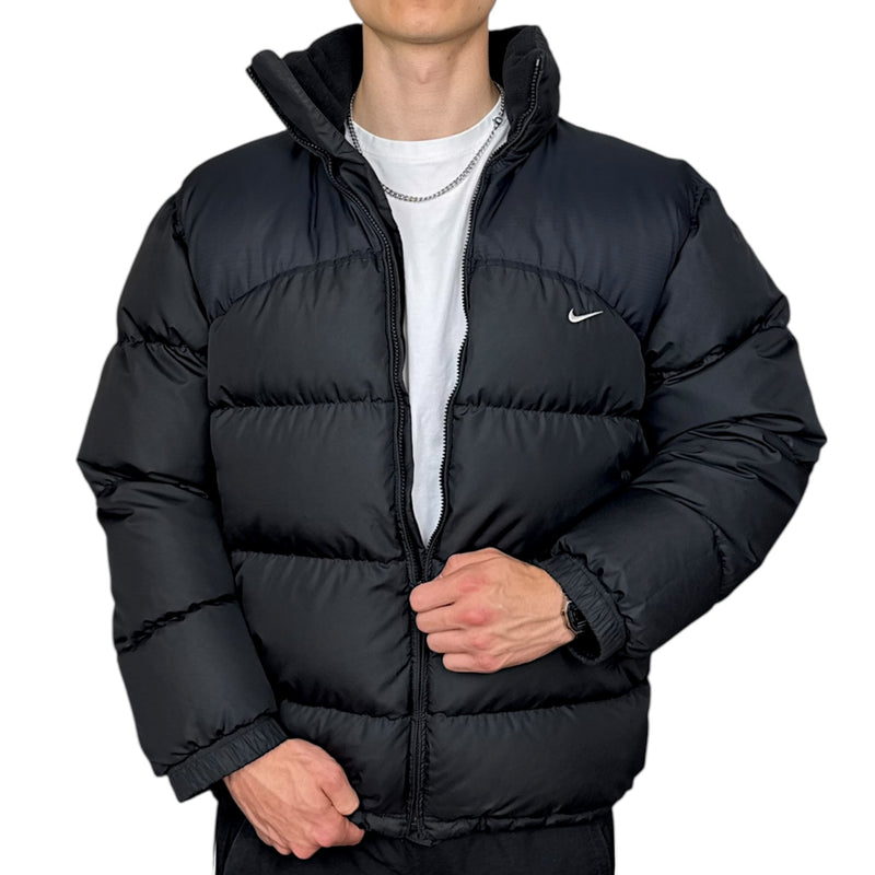 Nike Vintage Y2K Puffer Daunenjacke Schwarz