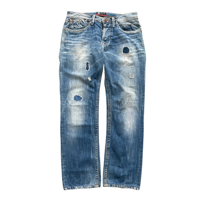 Vintage Andy Warhol by Pepe Jeans Dollar Sign Distressed Denim | 30