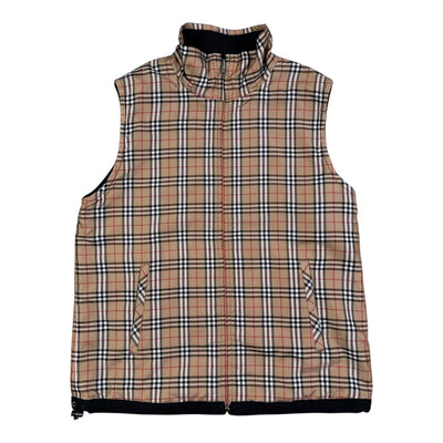 Burberry Golf Reversible Vest Nova Check Black Vintage | M