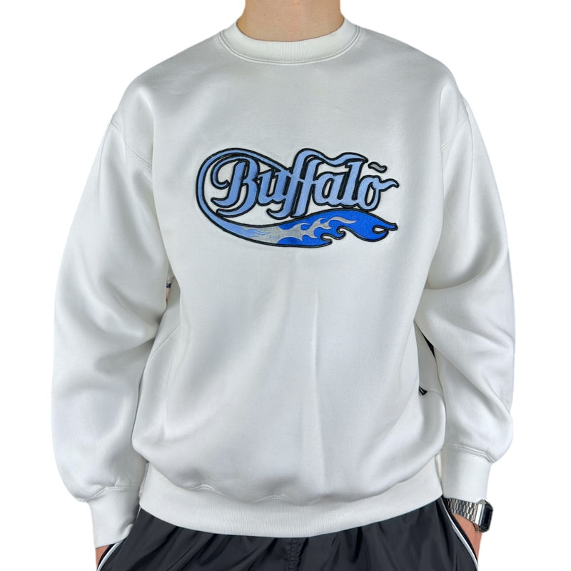 Buffalo Vintage Spellout Sweater Weiß Blau