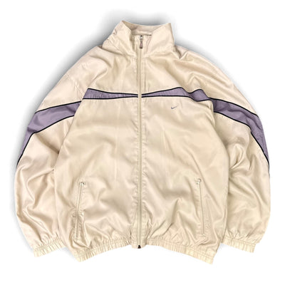 Nike Vintage Y2K Trackjacke in L, sportliche Trainingsjacke mit retro Design, kurze Reißverschluss und Nike Logo sichtbar