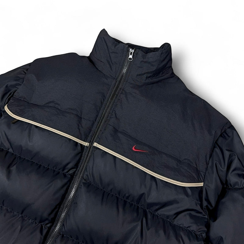 Nike Vintage Y2K Rare Down Pufferjacke Schwarz