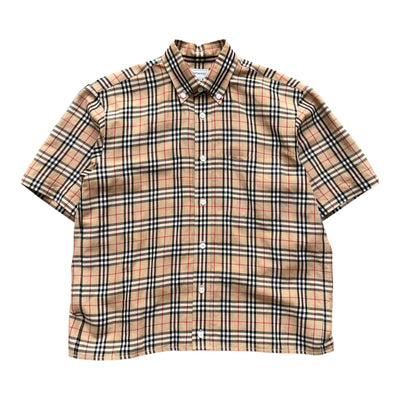 Vintage Burberrys Short Sleeve Nova Check Shirt Beige | M