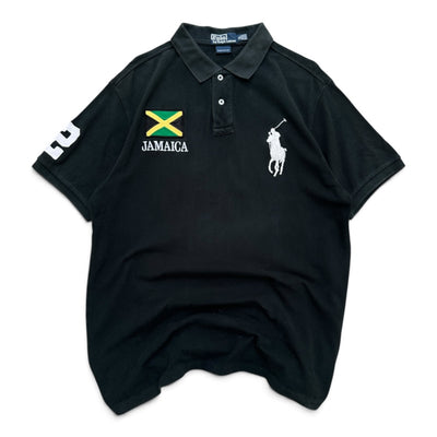 Vintage Polo Ralph Lauren Big Pony "Jamaica" Polo Shirt Black | XL
