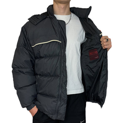 Nike Vintage Y2K Rare Down Pufferjacke Schwarz