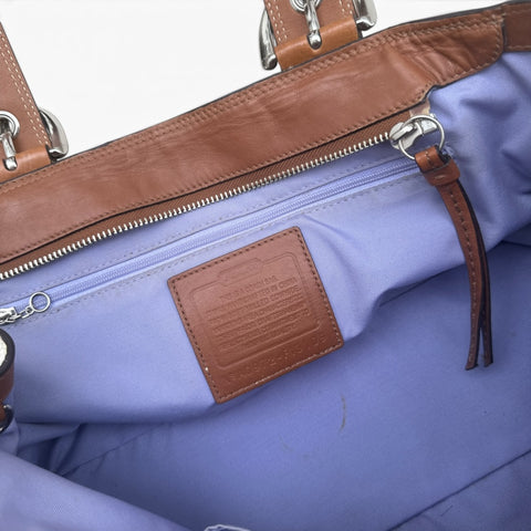 Coach Soft Milled Leather Tote / Shoulder Bag | Weiß / Braun