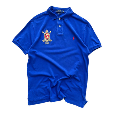 Herren Polo Ralph Lauren Crest Pony Poloshirt in M mit klassischem Kragen und Polo-Logo auf der Brust, bequemes Baumwollmaterial.