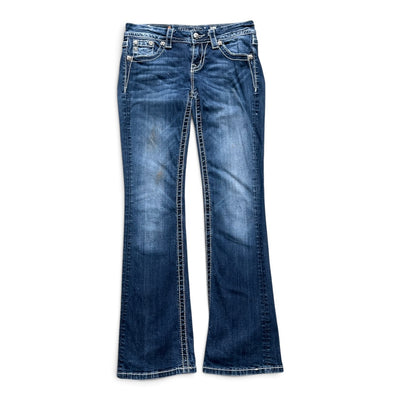 Vintage Miss Me Sequin Flap Pocket Bootcut Jeans | W26